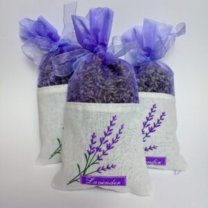 Set of 3 handcrafted small lavender sachets from the Abide Collection. Perfect for drawers, closets, or gifting. Soothing, calming, and fragrant.