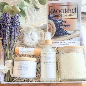 Abide in Him – Lavender Christian Self-Care Gift Box with Devotional