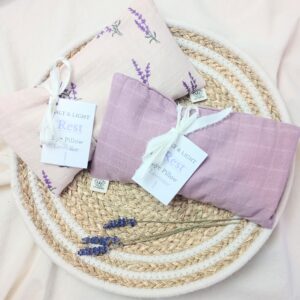 Abide Lavender Eye Pillow with dried lavender, soft cotton cover, perfect for relaxation, meditation, and Christian self-care.